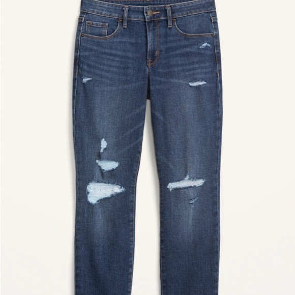 Old Navy Power Straight Distressed Jeans 8 Jeans for Boots Closet Staple Winter - Picture 11 of 16